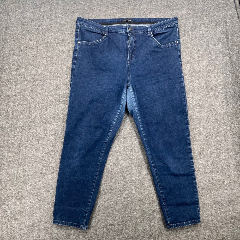 Universal Standard Women 18 Dark Indigo Blue High Rise Skinny Jeans Stretch crop